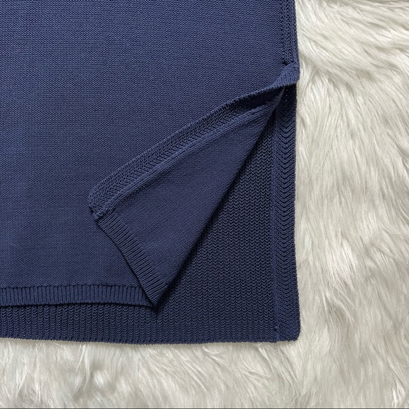 SOLD-Athleta Navy Blue Sleeveless Crochet Knit Long Tunic Top - Picture 9 of 12